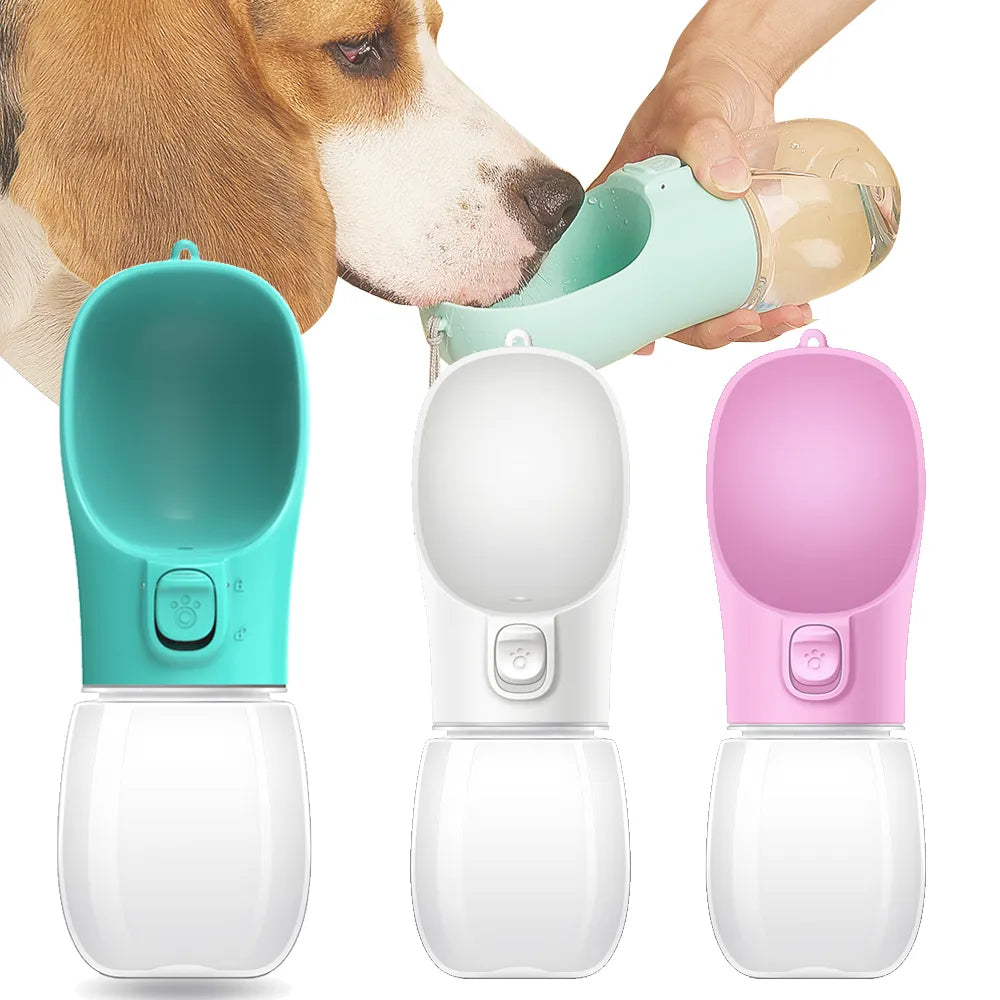Portable dog water bottle for walking and travel