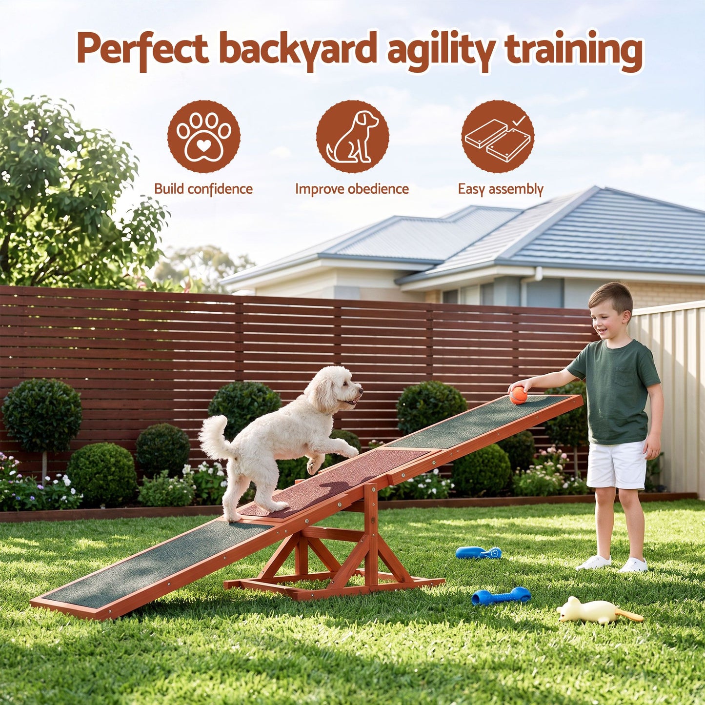 i.Pet Dog Agility Equipment Pet Seesaw Obedience Training Puppy Obstacle Outdoor Play 180cm