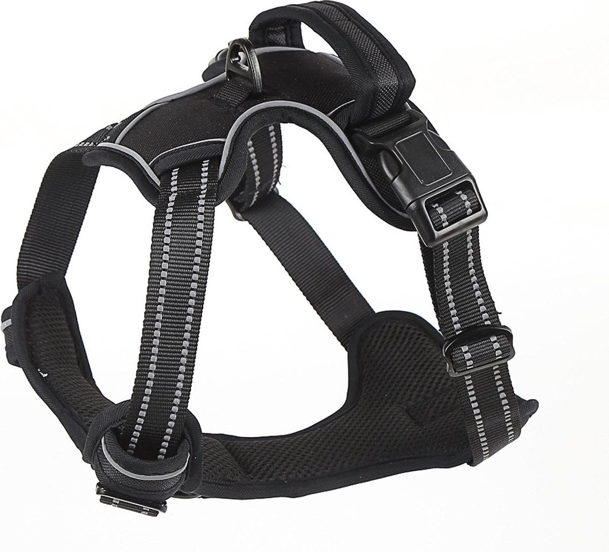 Nixnix - Dog Harness - Size S - Anti-Trek Harness - Dog Harness - Y-Shaped Dog Harness - Reflective - Black