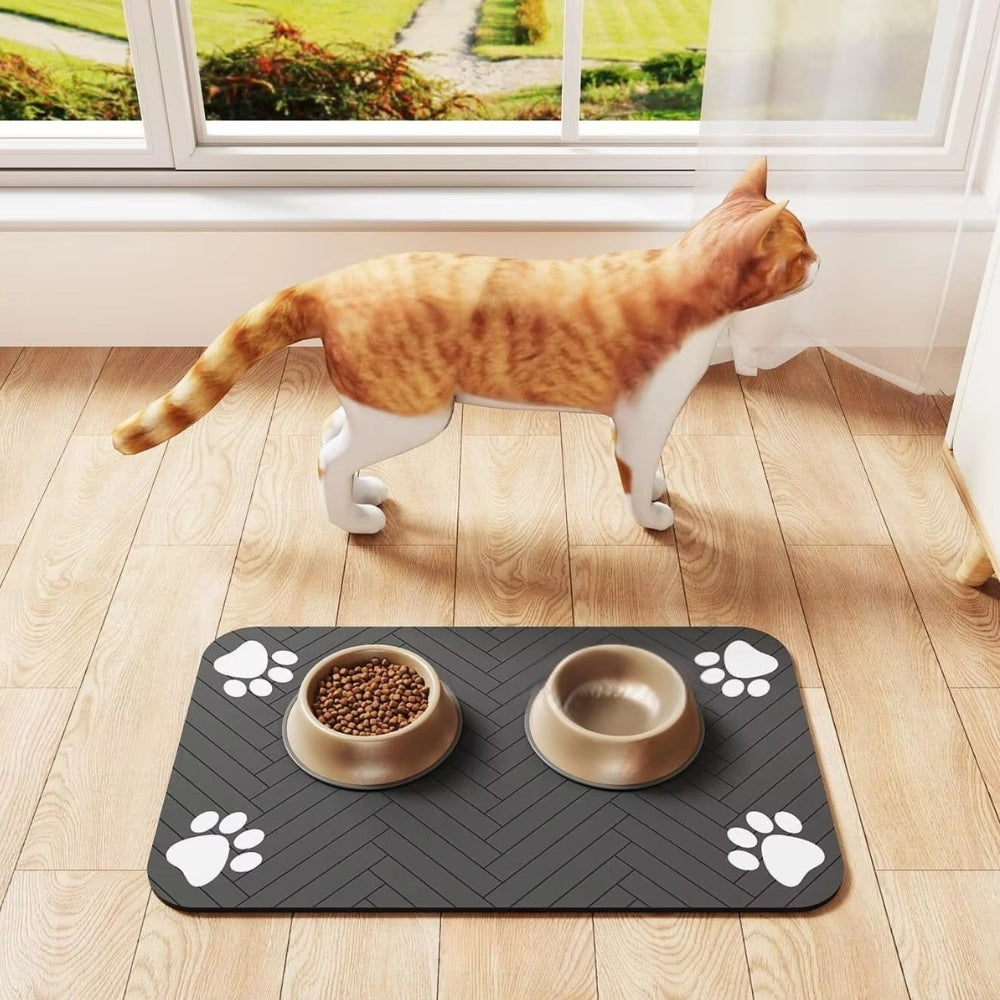 Pet Feeding Mat Waterproof Quick Dry Placemat for Food and Water Bowls