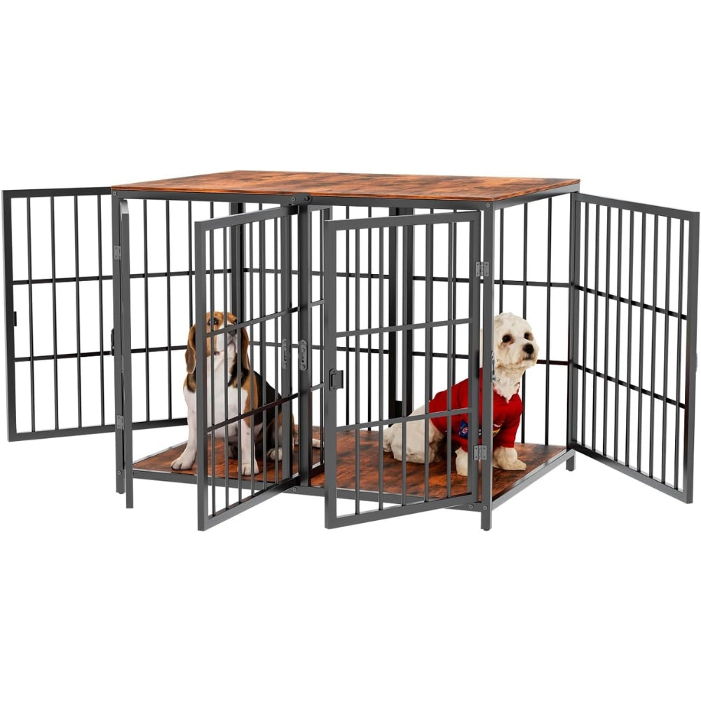 Heavy-duty furniture style dog crate for indoor use