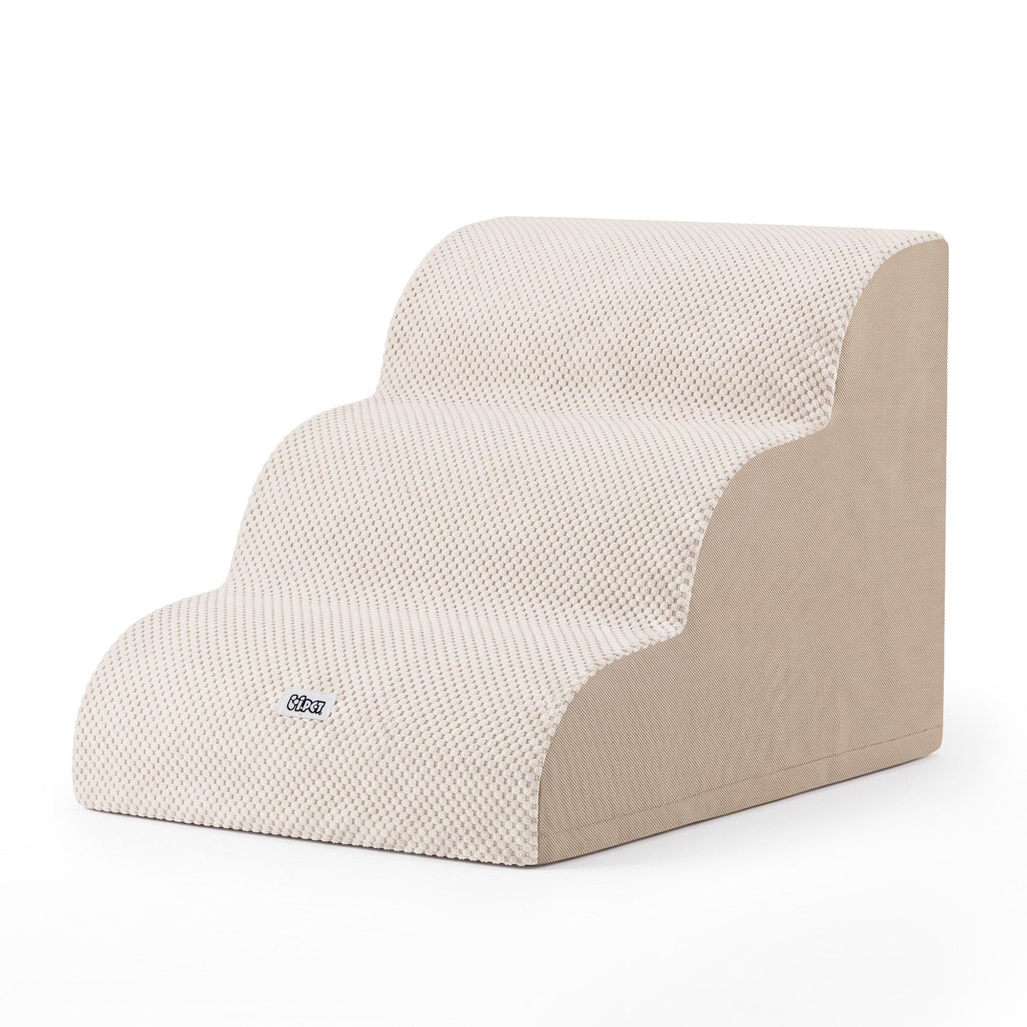 i.Pet Dog Ramp Washable Cover Stairs for Bed Sofa Foam Step Ladder 3 Tier Beige