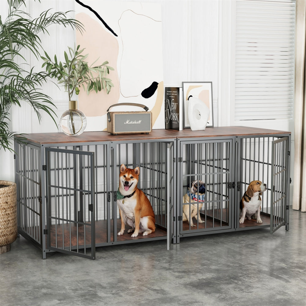 Heavy-duty furniture style dog crate for indoor use