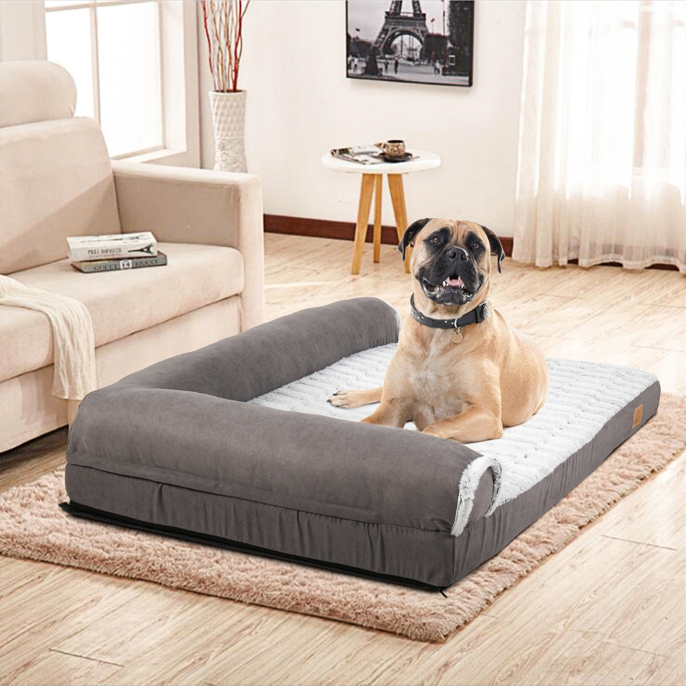 L-shaped orthopedic dog bed with removable washable coverCover