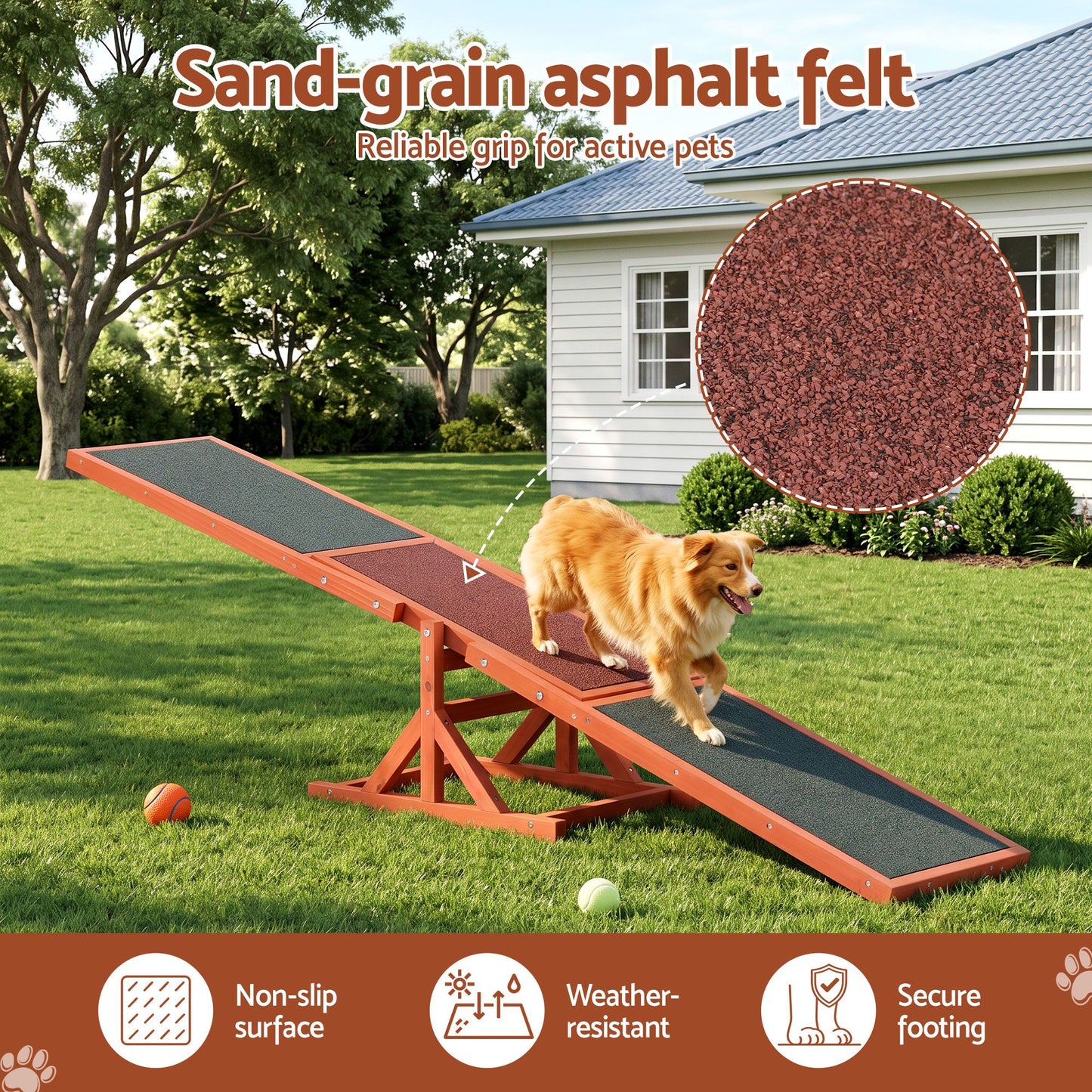 i.Pet Dog Agility Equipment Pet Seesaw Obedience Training Puppy Obstacle Outdoor Play 180cm