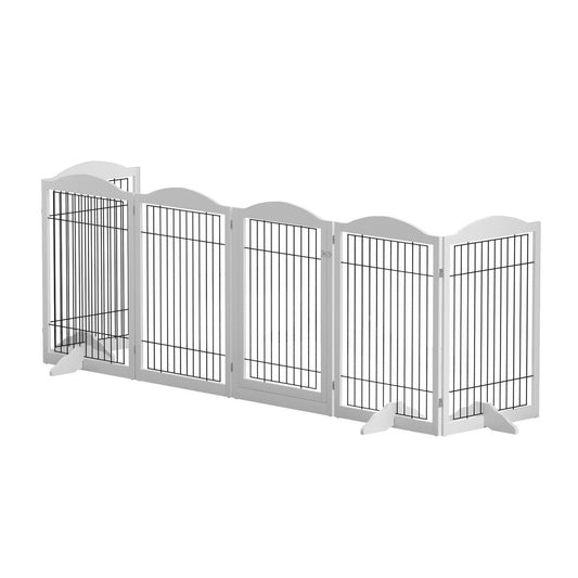 6-Panel Wooden Dog Playpen – Pet Exercise Fence & Enclosure