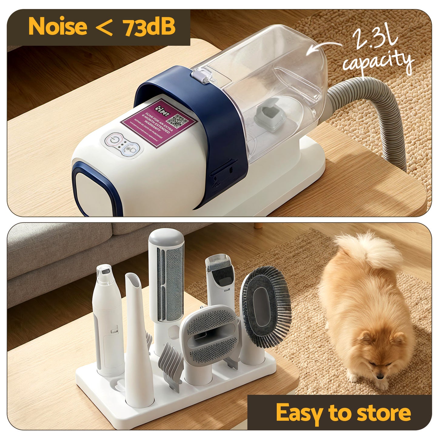 i.Pet Pet Grooming Kit Vacuum Dog Cat Hair Dryer Remover Clipper Brushes Cleaning