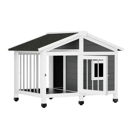 Large Wooden Dog Kennel – Outdoor House & Puppy Cabin