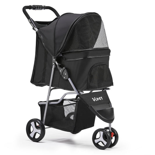 3-Wheel Pet Stroller – Foldable Dog & Cat Travel Pram
