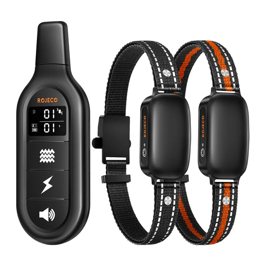 Rechargeable dog bark training collar with remote