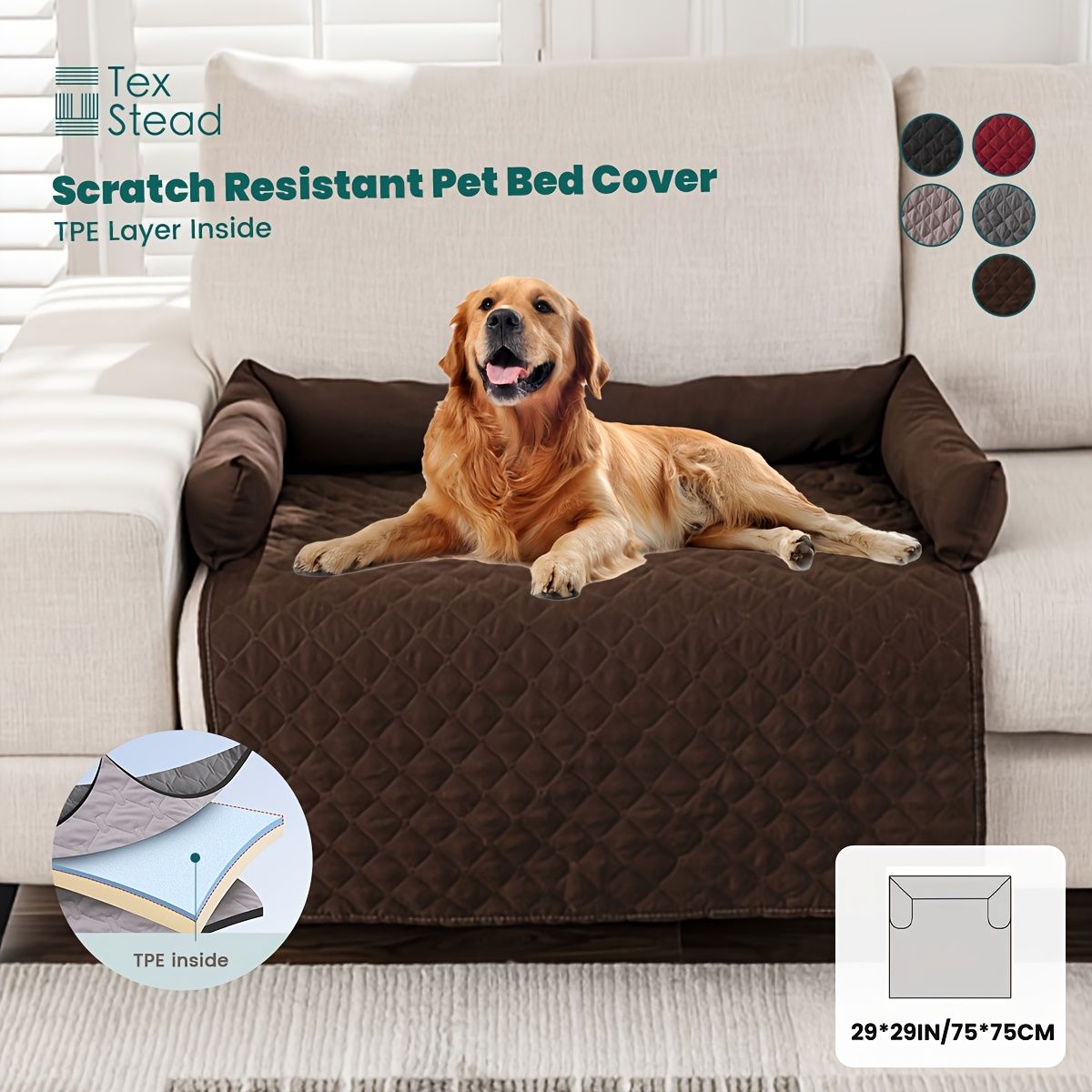 75*75CM scratch resistant pet bed cover, dog bed cover, TPE pet bed cover, durable pet furniture protector, pet hair resistant cover, Australian pet accessories, couch protector for dogs, cat furniture cover