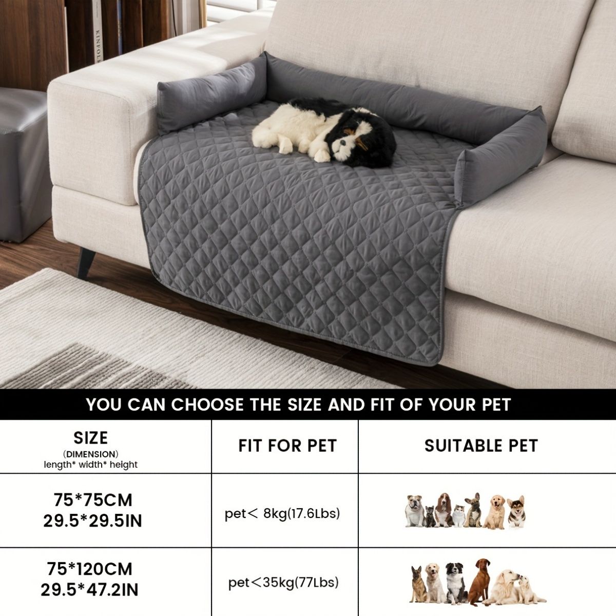 75*75CM scratch resistant pet bed cover, dog bed cover, TPE pet bed cover, durable pet furniture protector, pet hair resistant cover, Australian pet accessories, couch protector for dogs, cat furniture cover