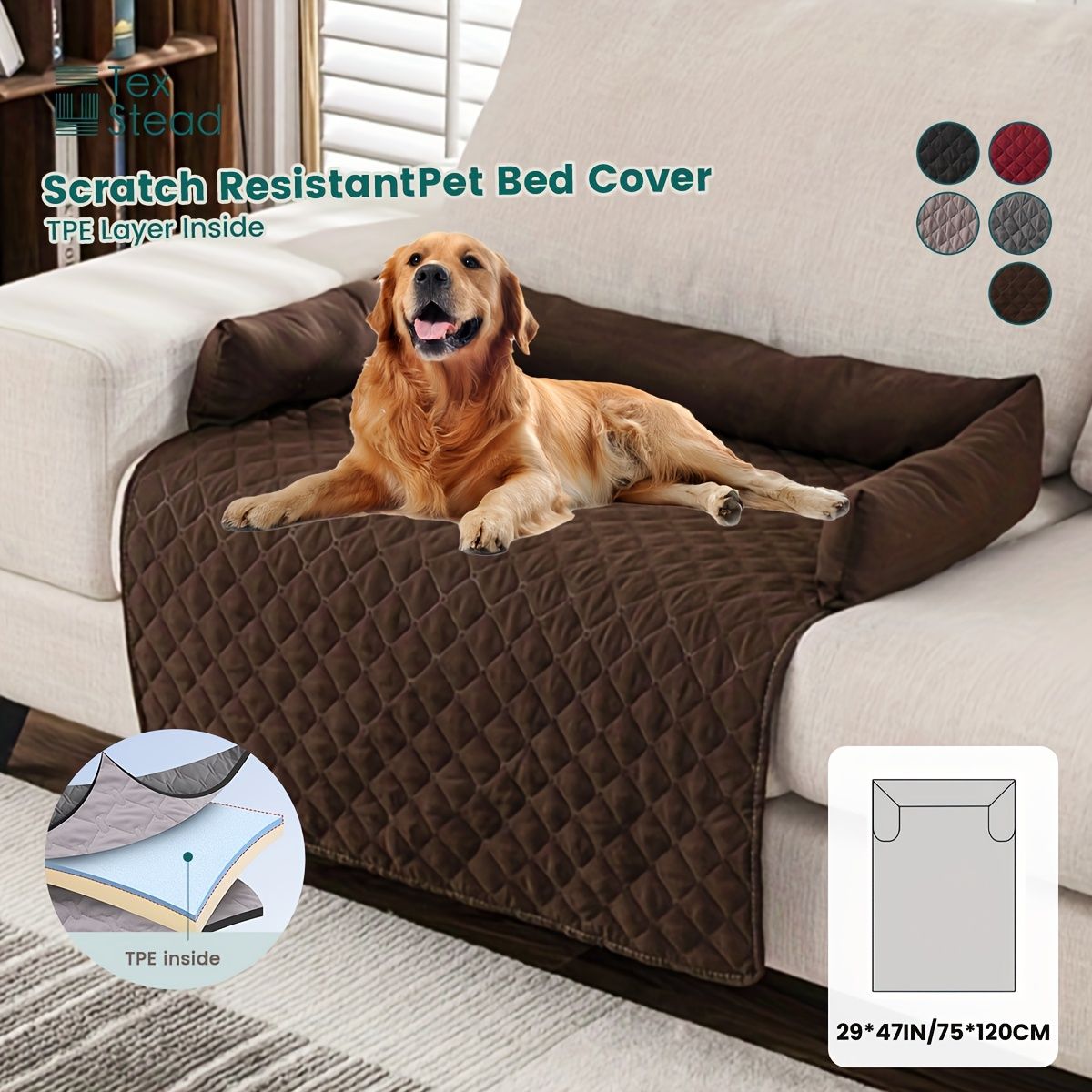 75*75CM scratch resistant pet bed cover, dog bed cover, TPE pet bed cover, durable pet furniture protector, pet hair resistant cover, Australian pet accessories, couch protector for dogs, cat furniture cover