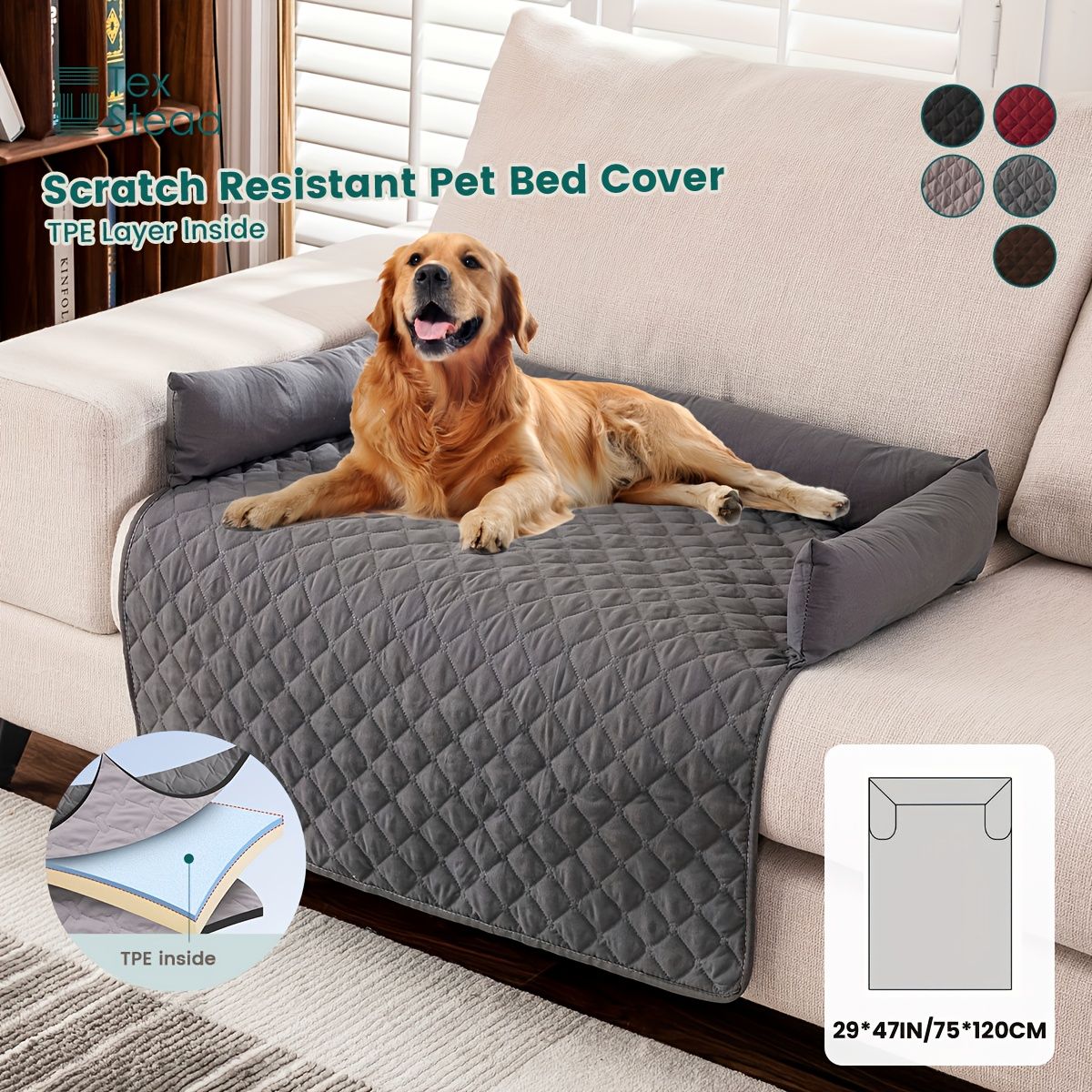 75*75CM scratch resistant pet bed cover, dog bed cover, TPE pet bed cover, durable pet furniture protector, pet hair resistant cover, Australian pet accessories, couch protector for dogs, cat furniture cover
