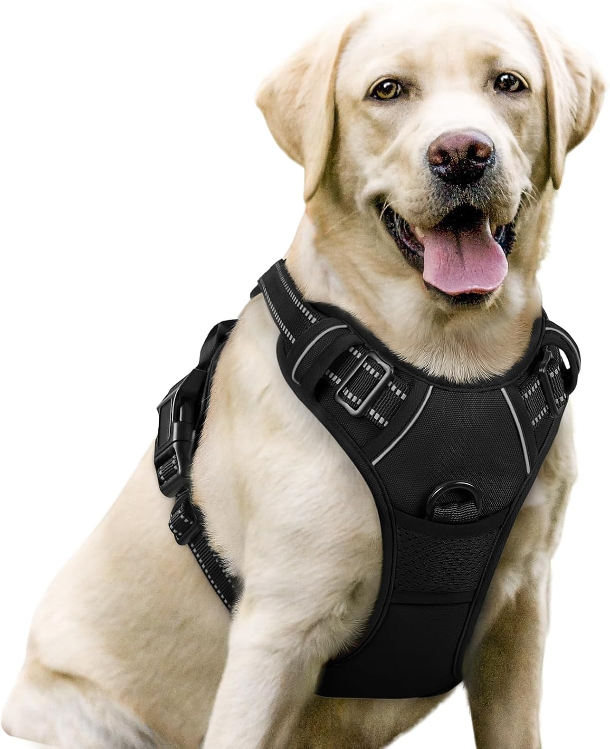 Harness for Dogs, Anti-Strain, Pet Harness, Adjustable, Outdoor Pet Vest 3M Reflective Strip, Oxford Cloth Material, Dog Vest, Easy to Control, Suitable for Small, Medium, Large Dogs, Large