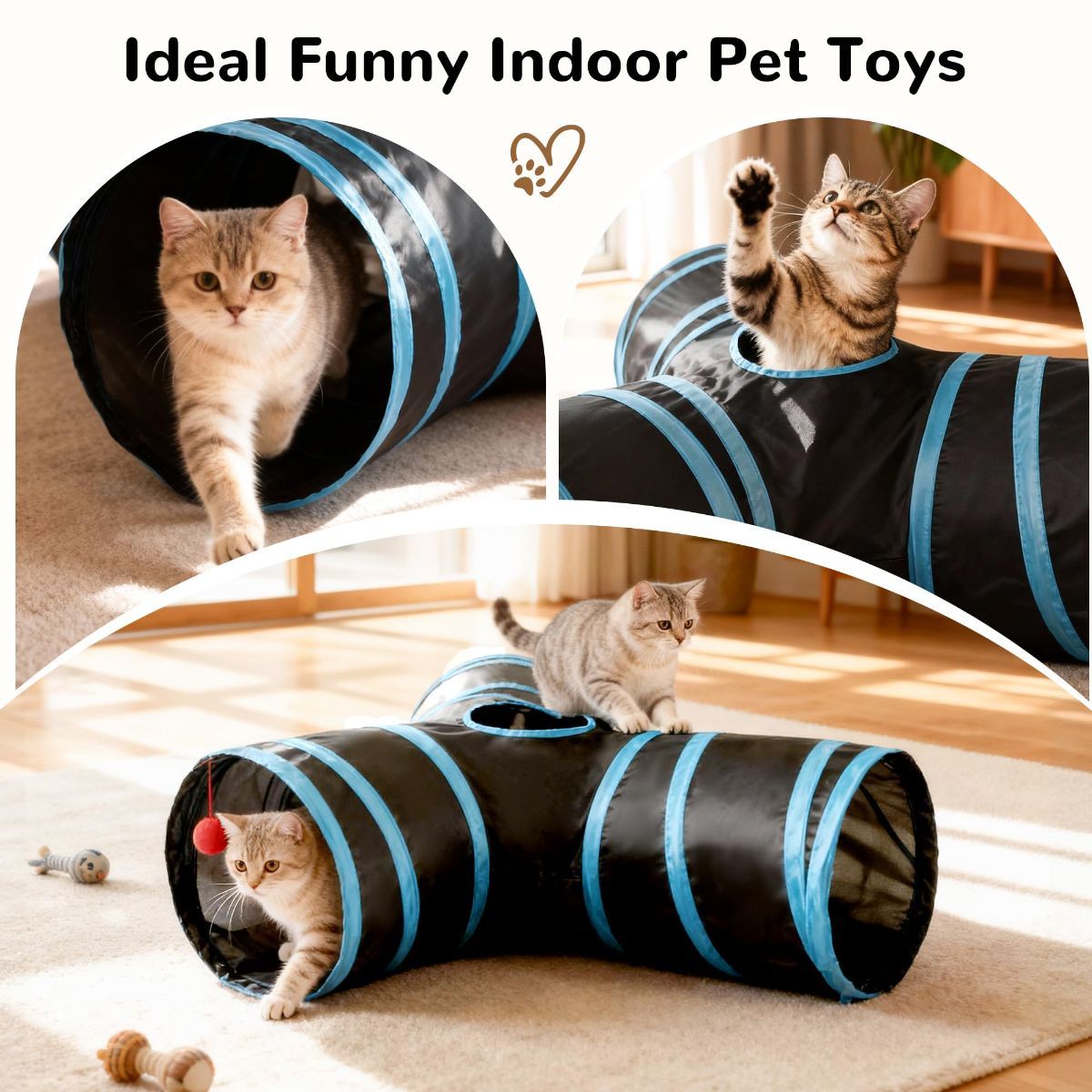 Cat Toy Interactive Cat Toy Cat Tunnel Feather Teaser Wand Indoor Cat Toy Cat