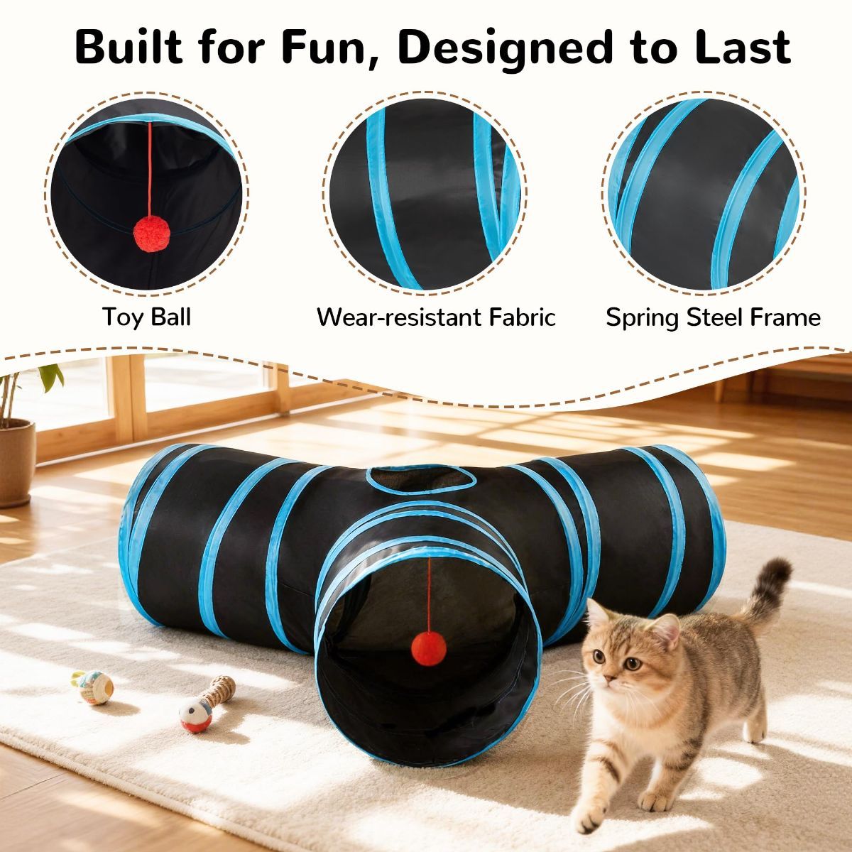 Cat Toy Interactive Cat Toy Cat Tunnel Feather Teaser Wand Indoor Cat Toy Cat