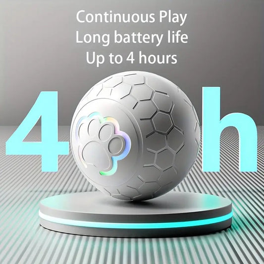 Interactive Dog Toy - Self-Rolling Dog Ball - Durable Automatic Dog Ball, Light Grey - 5.6 cm