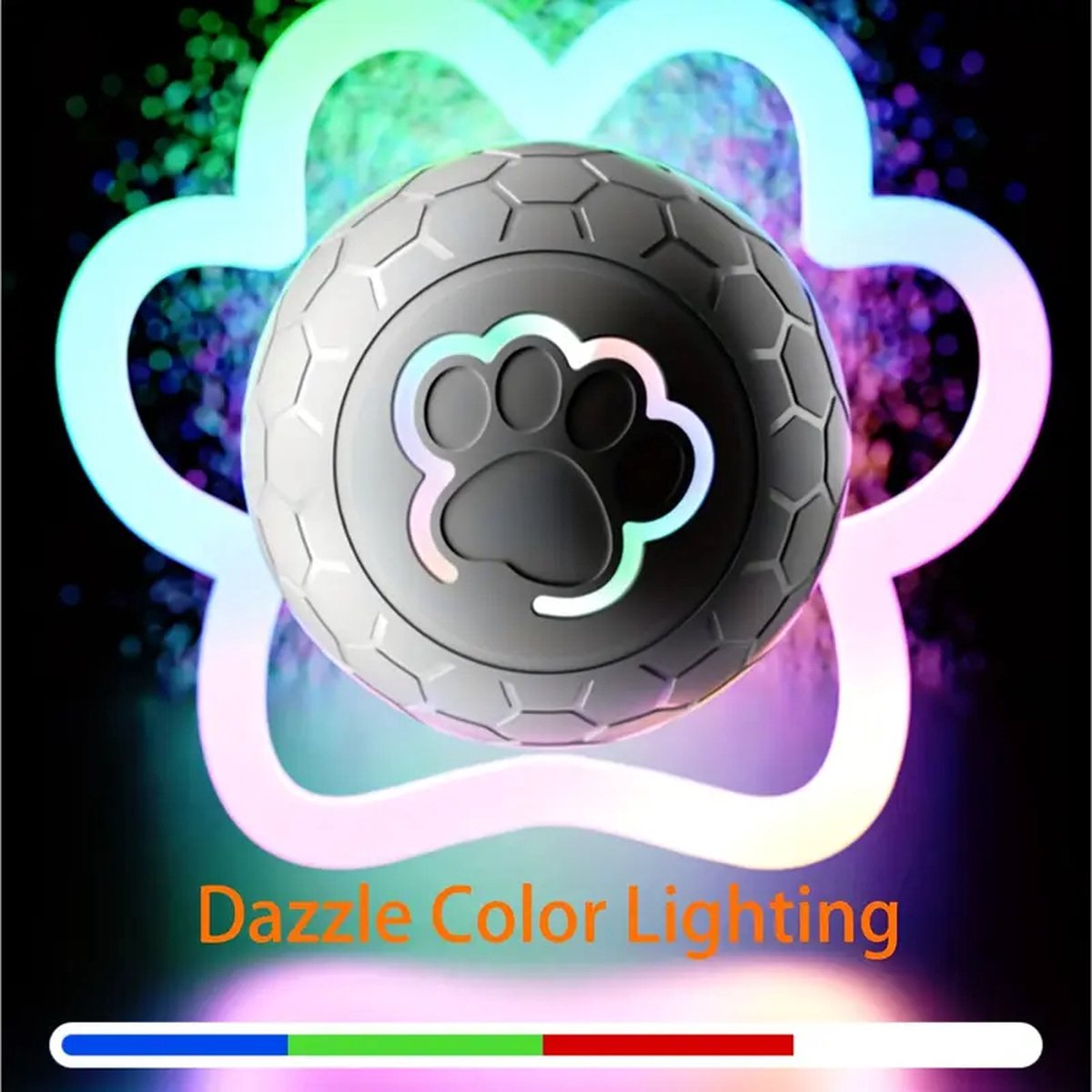 Interactive Dog Toy - Self-Rolling Dog Ball - Durable Automatic Dog Ball, Light Grey - 5.6 cm