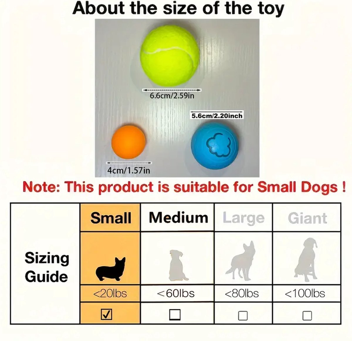 Interactive Dog Toy - Self-Rolling Dog Ball - Durable Automatic Dog Ball, Light Grey - 5.6 cm