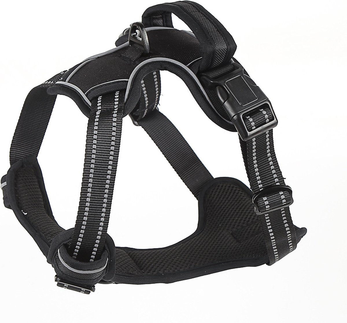 Nixnix - Dog Harness - Size L - Anti-Trek Harness - Dog Harness - Y-Shaped Dog Harness - Reflective - Black