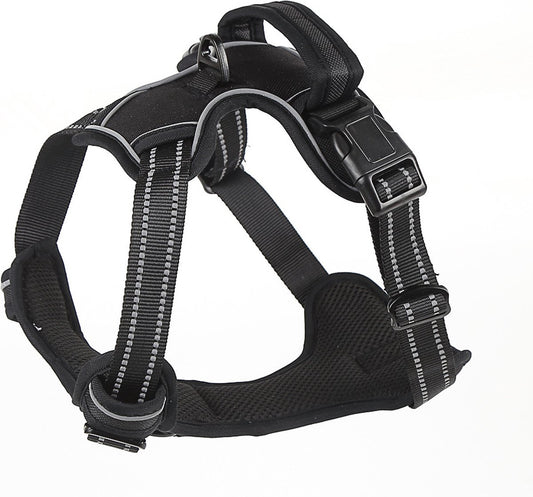 Nixnix - Dog Harness - Size XL - Anti-Trek Harness - Dog Harness - Y-Shaped Dog Harness - Reflective - Black