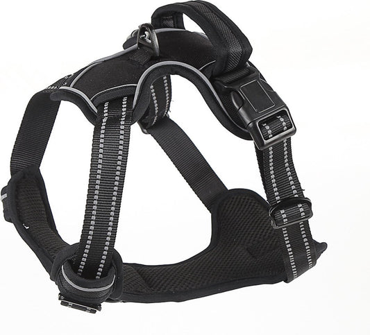 Nixnix - Dog Harness - Size S - Anti-Trek Harness - Dog Harness - Y-Shaped Dog Harness - Reflective - Black