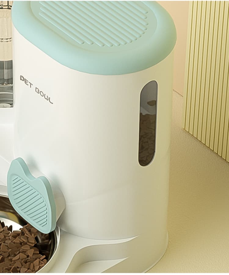 2-in-1 Automatic Cat Feeder and Water Dispenser for Pets, Compatible with Cats and Dogs, Gray
