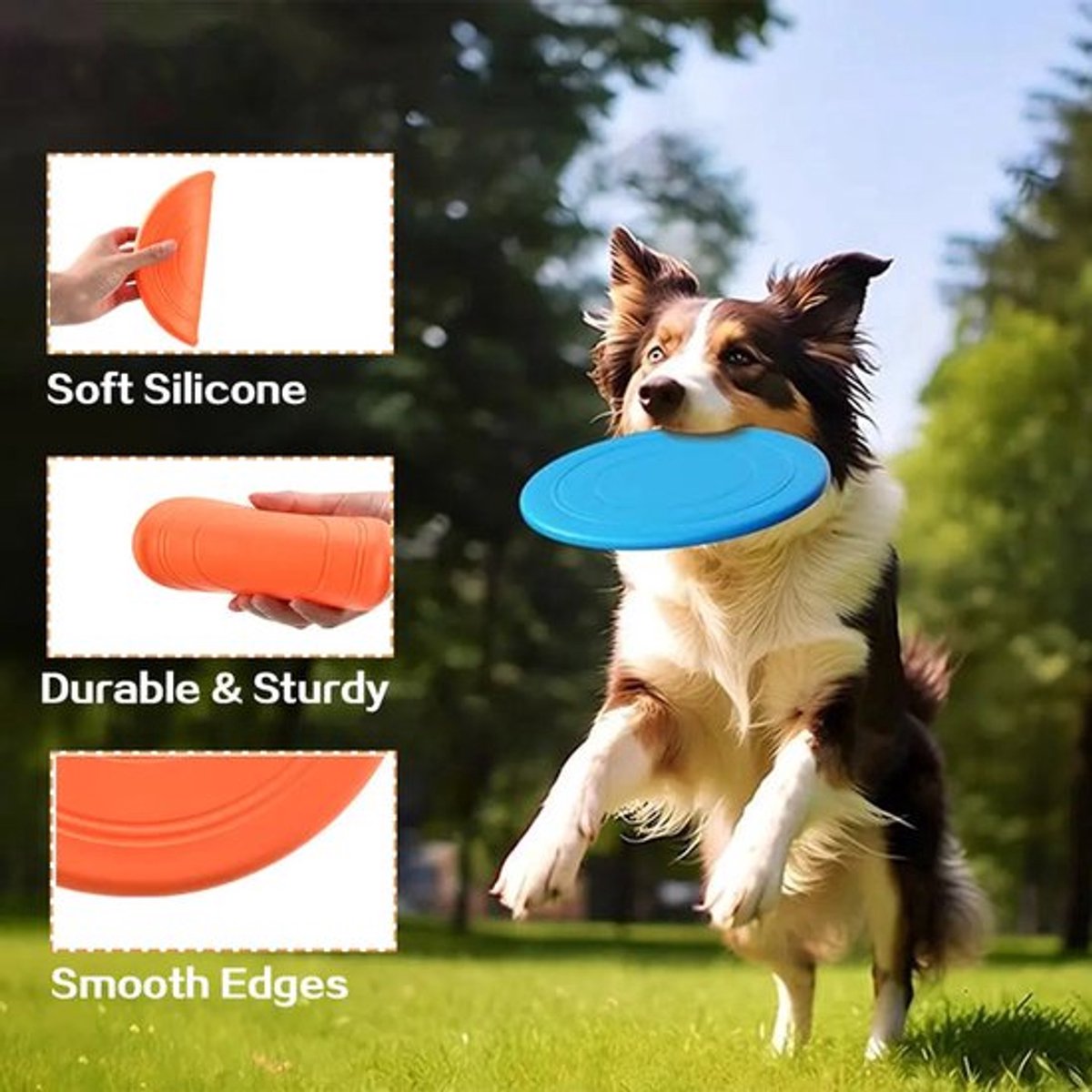 Frisbee - 7 Pieces - Dog Frisbee - Rubber Frisbee Dog - Dog Toys - Beach Toys - Disc - Soft Silicone - Dog Intelligence Toys - For All Dogs - 17.8 Cm