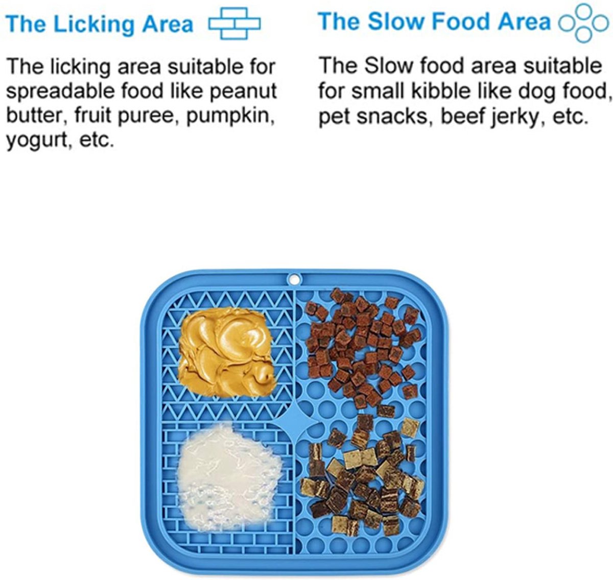 Dog Lick Mat - 2 Pieces - Dog Lick Mat with Suction Cup - Dog Toys - Dog Feeding Mat - Dog Slow Feeder - Cat Lick Mat - Dog Lick Pad - Anti-Gulp Food Bowl - BPA-Free - Dishwasher Safe - Blue and Green with Silicone Spatulas