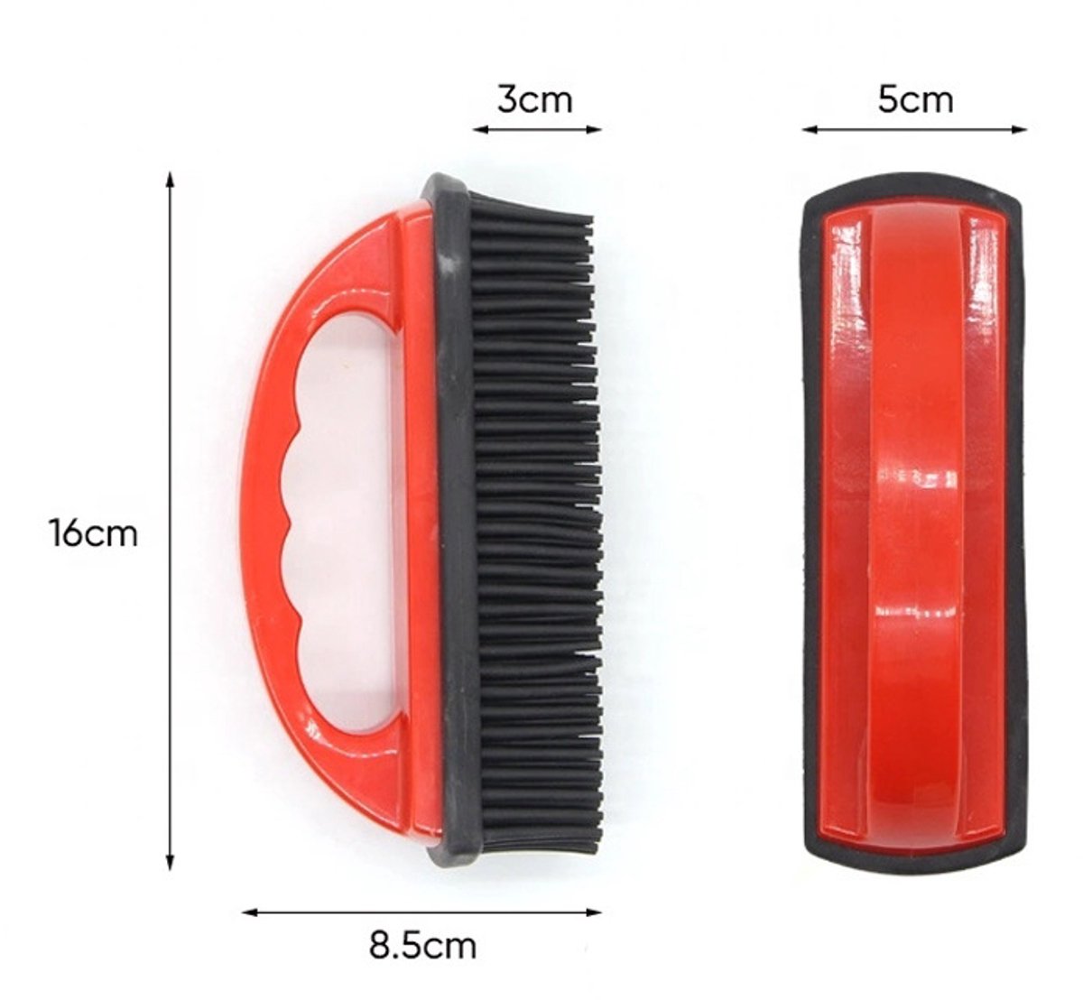 Pet Hair Remover for Fabric - Remove Dog and Cat Hair from Clothing, Furniture, Cushions and Car Interiors - Rubber Hair Remover - Soft Deshedding Brush - Red - For Pets and Furniture