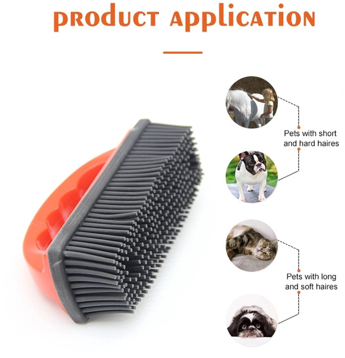 Pet Hair Remover for Fabric - Remove Dog and Cat Hair from Clothing, Furniture, Cushions and Car Interiors - Rubber Hair Remover - Soft Deshedding Brush - Red - For Pets and Furniture