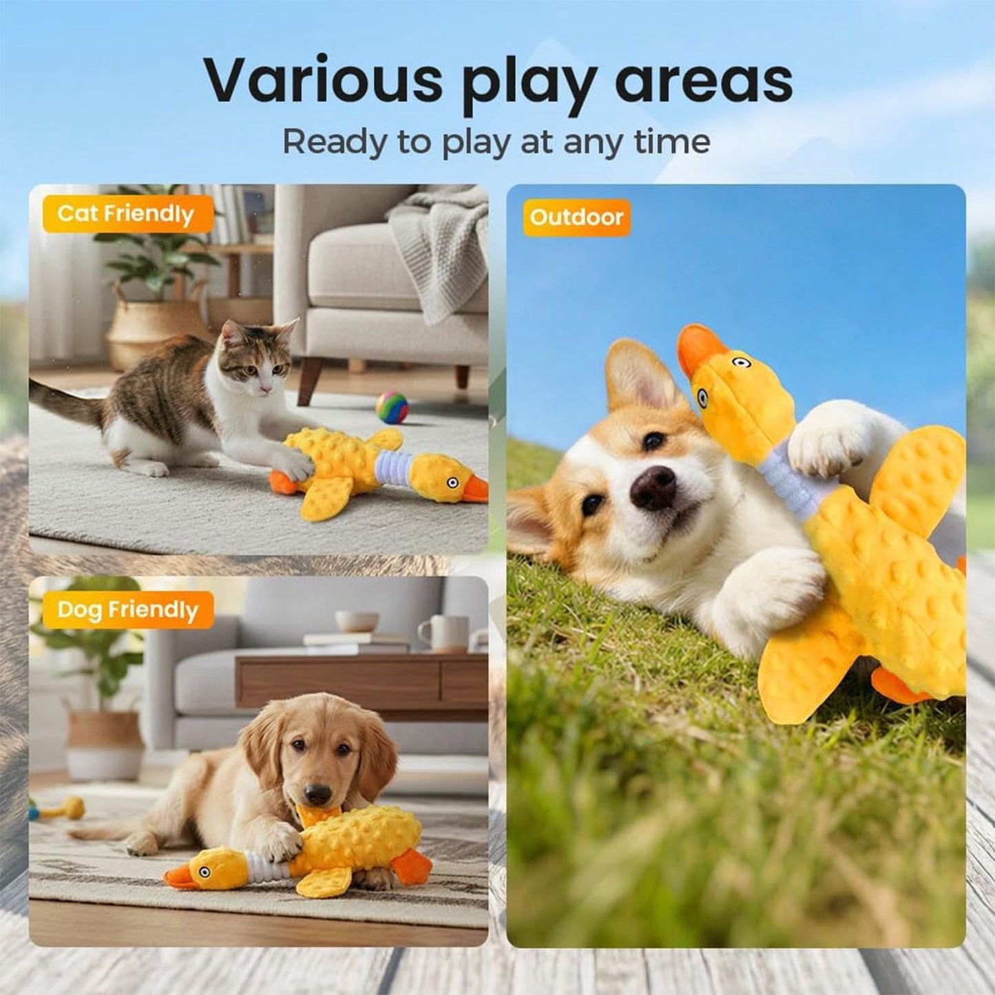 Pink Duck Chew Toy Dog Toys for Aggressive Chewers 2026 New Dog Toys Calming Toy for Dogs Indestructible Toy with in Squeaker for Boredom Yellow Dog Plush for Dogs, Pink Green