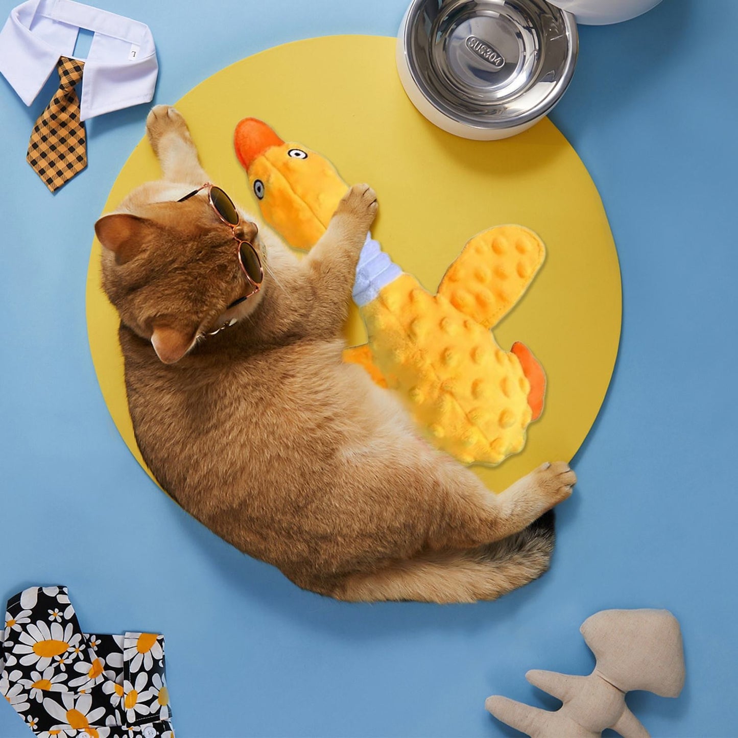 Pink Duck Chew Toy Dog Toys for Aggressive Chewers 2026 New Dog Toys Calming Toy for Dogs Indestructible Toy with in Squeaker for Boredom Yellow Dog Plush for Dogs Pink