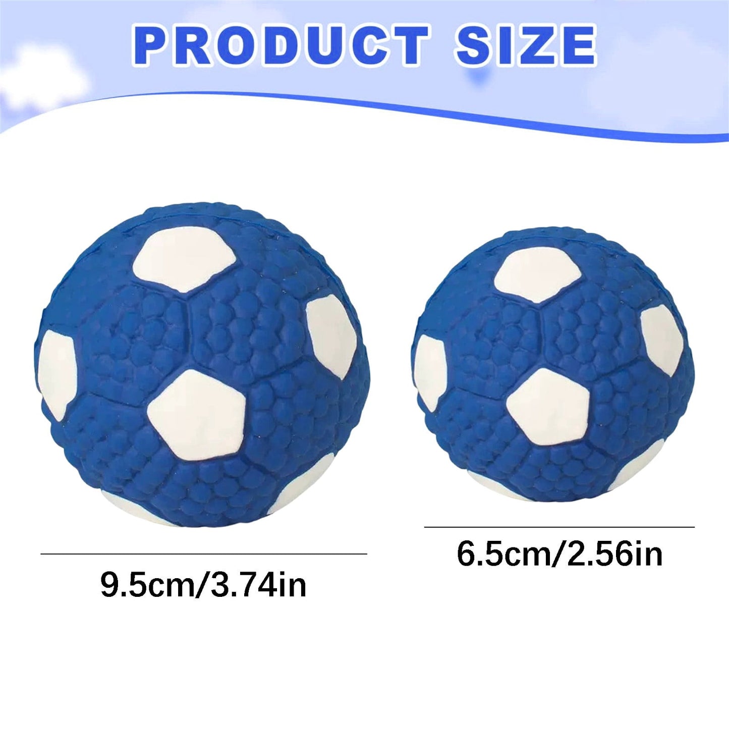 Soccer Ball Chew Toy Dog Toy Squeak Rubber Fun Suitable for Large and Medium Sized Dogs Dog Toy Squeak Rubber Fun Suitable for Large and Medium Sized Dogs (Blue, L) S Blue