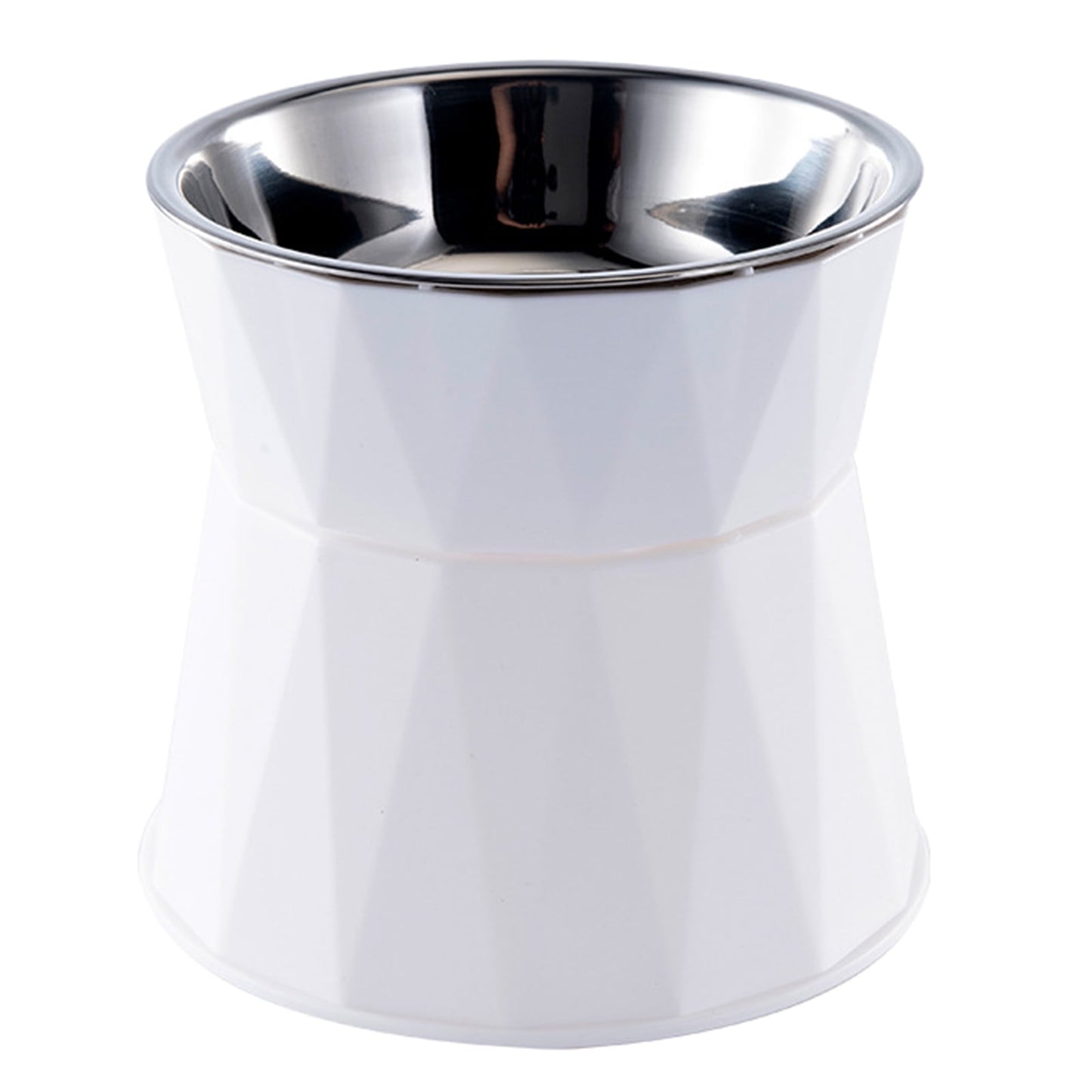 Dog Bowl Raised Cat Food Water Bowls with Detachable Elevated Stand Pet Stainless Steel Feeder Bowl No-Spill Anti Slip White