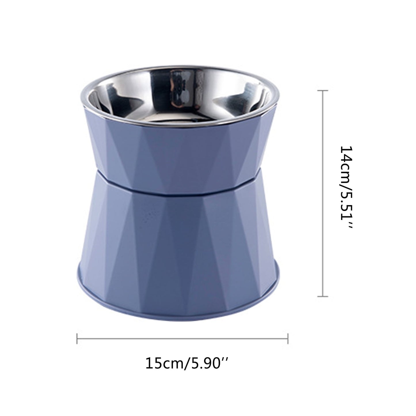 Dog Bowl Raised Cat Food Water Bowls with Detachable Elevated Stand Pet Stainless Steel Feeder Bowl No-Spill Anti Slip White