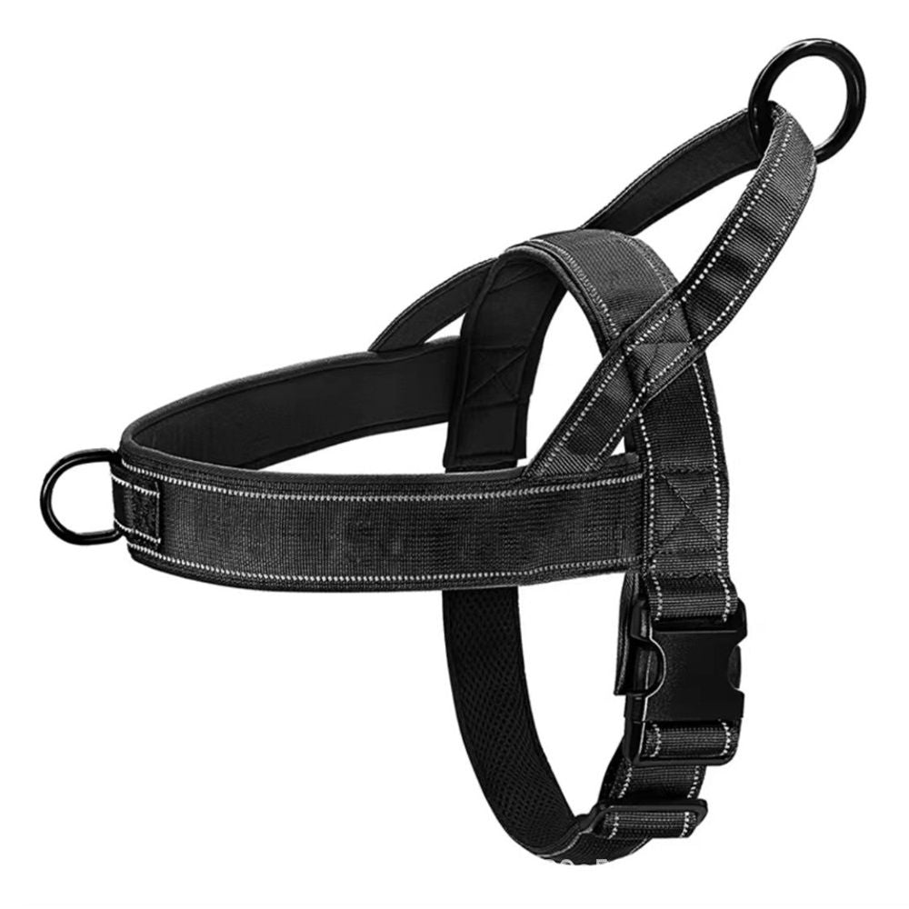 Pet No Pull Dog Harness with Padded, Adjustable Reflective Escape Proof Dog Harness, Quick Fit Dog Vest Harness for Small Medium Large Dogs(M, Black)
