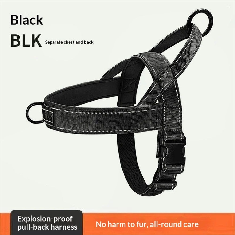 Pet No Pull Dog Harness with Padded, Adjustable Reflective Escape Proof Dog Harness, Quick Fit Dog Vest Harness for Small Medium Large Dogs(M, Black)