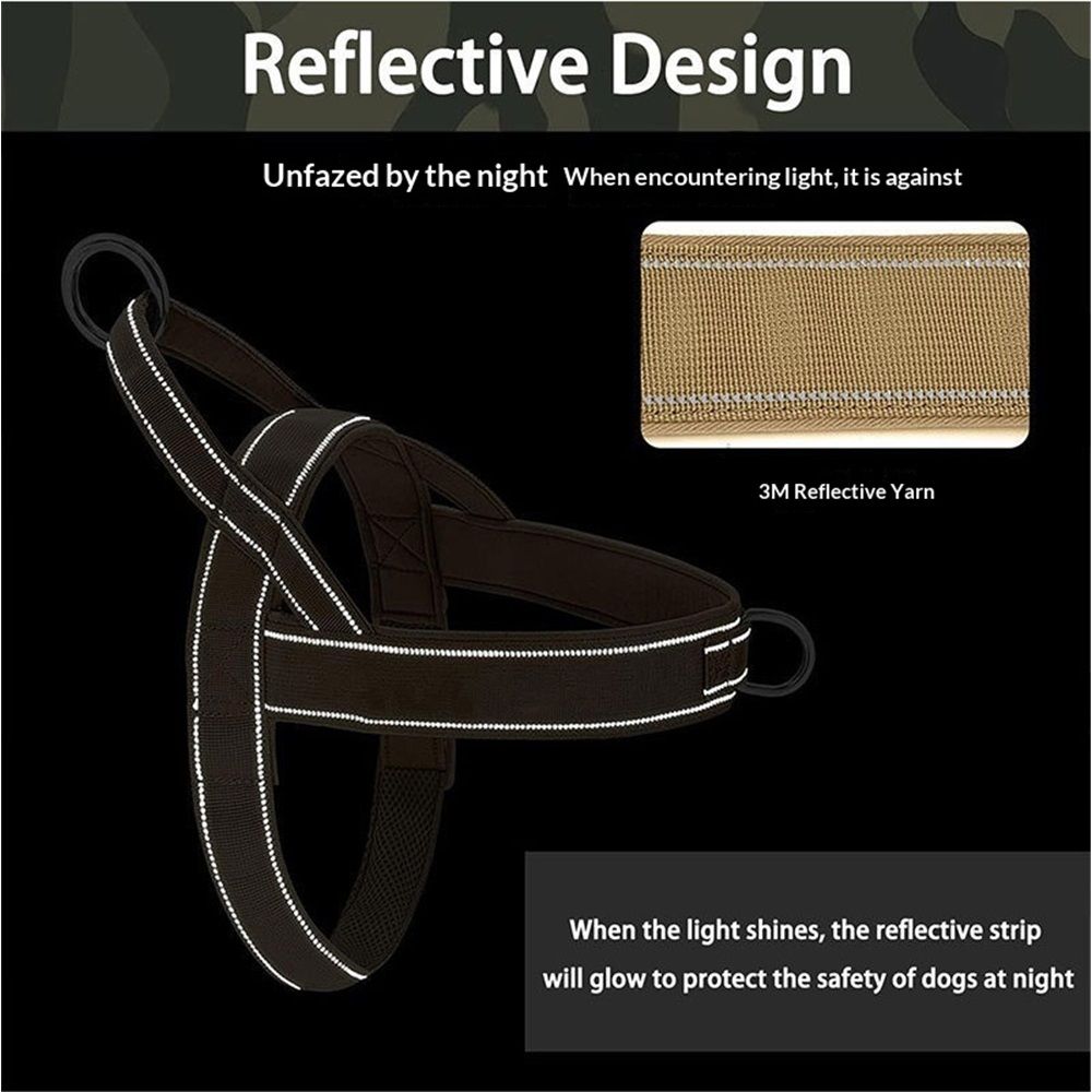 Pet No Pull Dog Harness with Padded, Adjustable Reflective Escape Proof Dog Harness, Quick Fit Dog Vest Harness for Small Medium Large Dogs(M, Black)