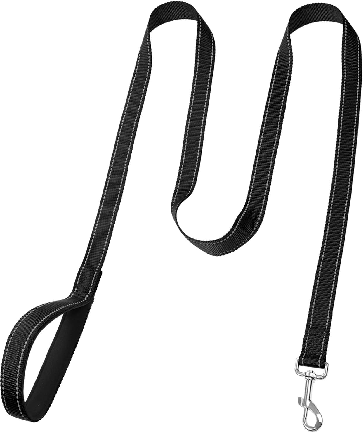 6FT Reflective Dog Leash with Soft Padded Handle for Training,Walking Lead for Large & Medium Dog,1 Inch Wide,Black