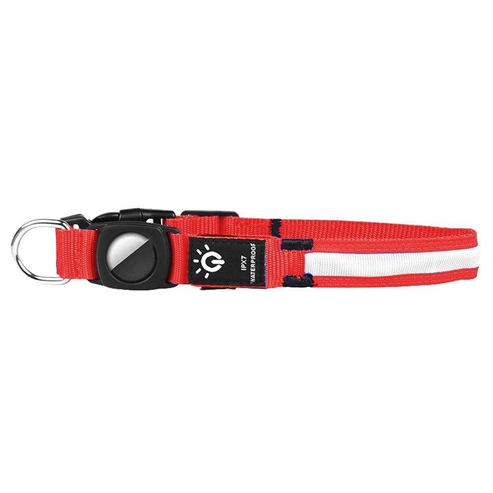 Luminous LED Pet Dog Collar Light-up USB Rechargeable Dog Collar Red - M