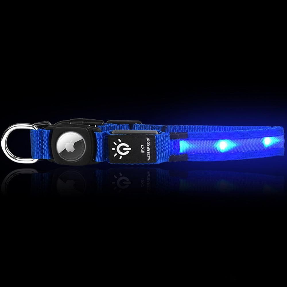 Luminous LED Pet Dog Collar Light-up USB Rechargeable Dog Collar Blue - L