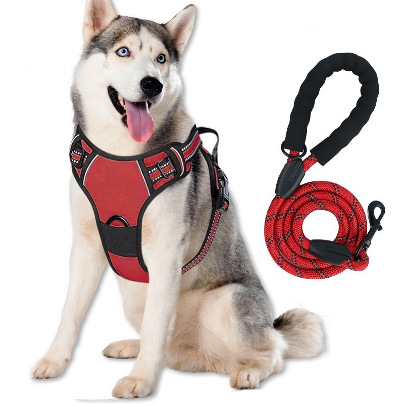 Reflective Dog Harness Leash Set Anti Pull Vest for Pets