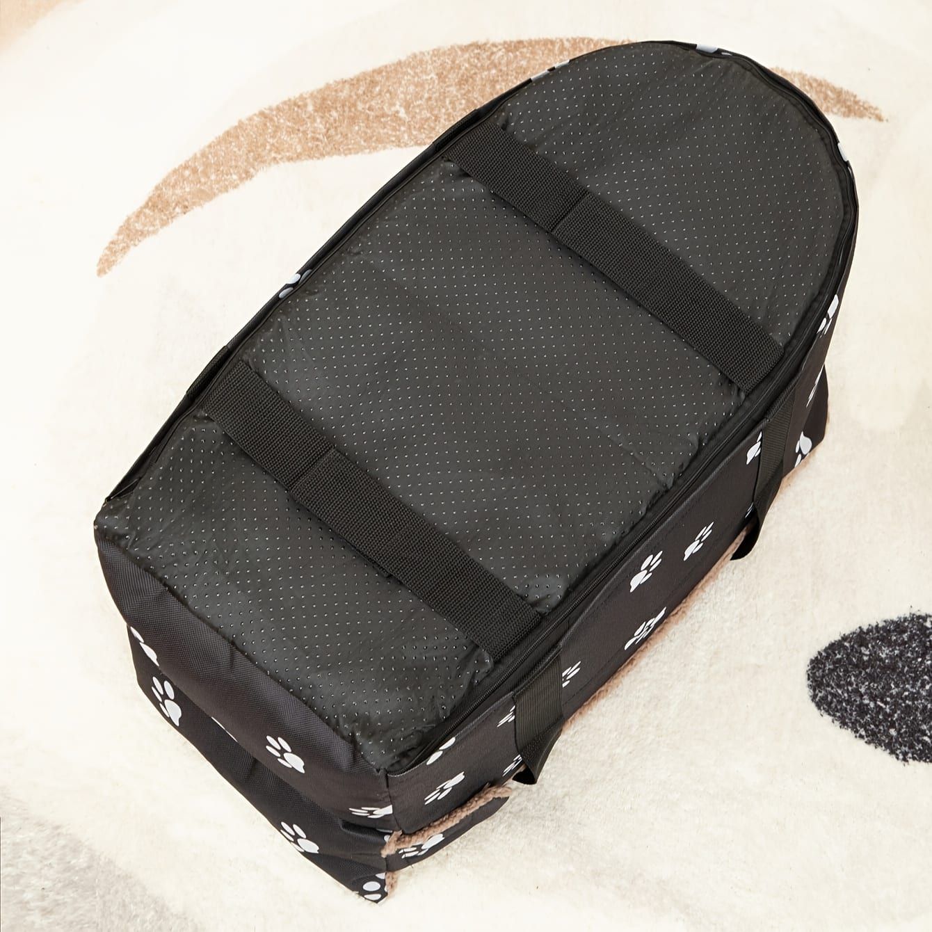 Portable Pet Carrier Car Seat for Small Dogs and Cats, Versatile Travel Pet Bed with Elevated View to Reduce Car Sickness, Water-Resistant Oxford Fabric, Secure Strap for Safe Rides, (Black)