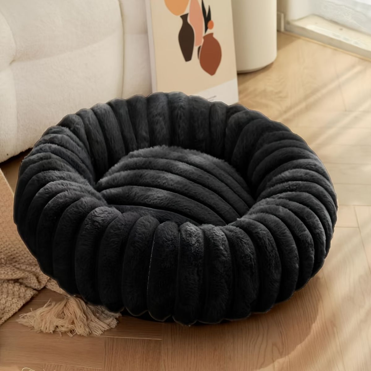 Pet Bed Dog Bed Cat Bed Small Dog Bed Medium Dog Bed Plush Pet Bed All-Season - White - Size 40-20-15
