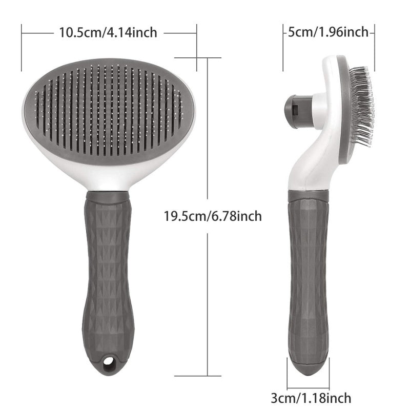 Stainless steel cat hair remover brush for dogs and cats in blue